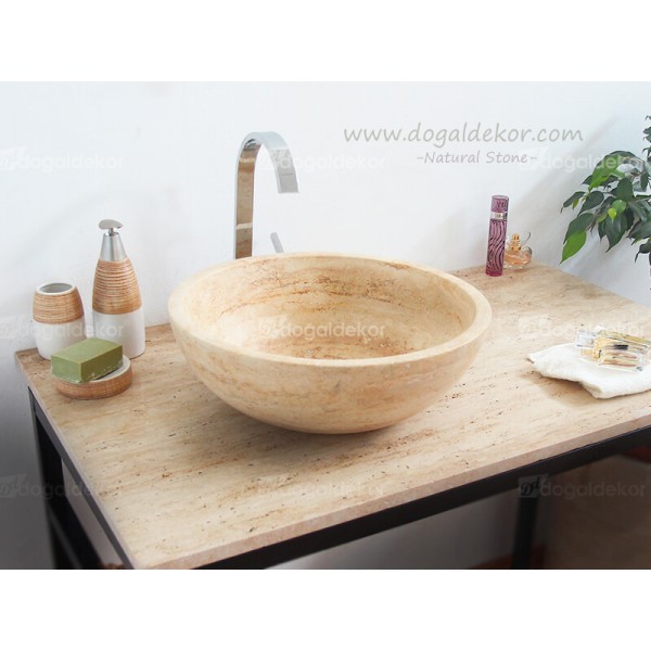 15x42cm Çanak Doğal Taş Banyo Lavabo Modelleri -DT1459